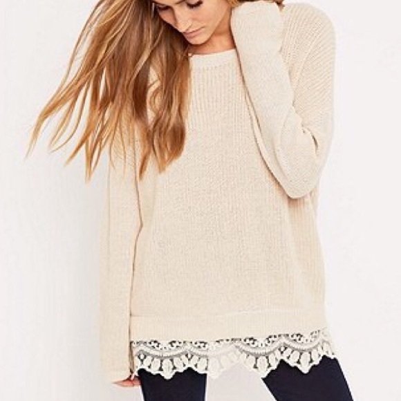 Pins & Needles Sweaters - Pins and Needles UO Crochet Lace Trim Sweater Top